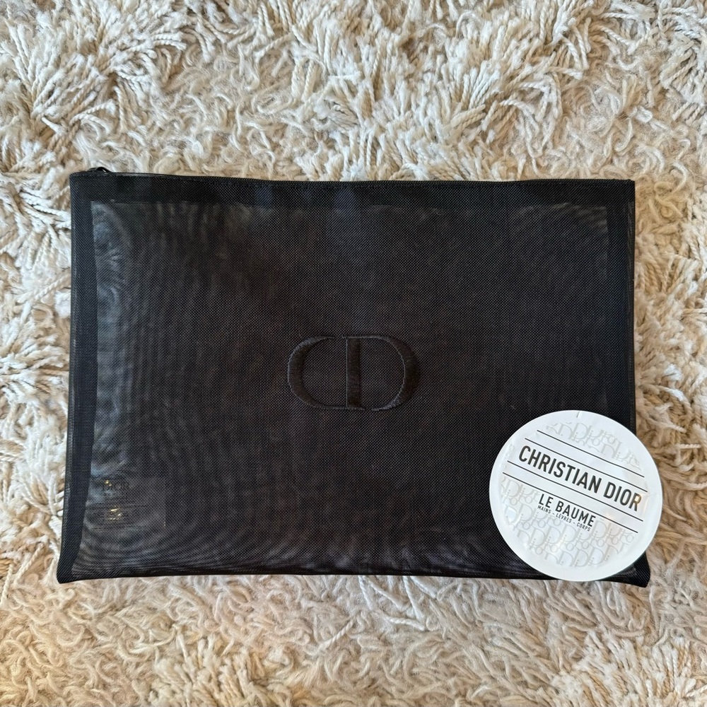 Christian Dior Black Mesh Cosmetic Bag